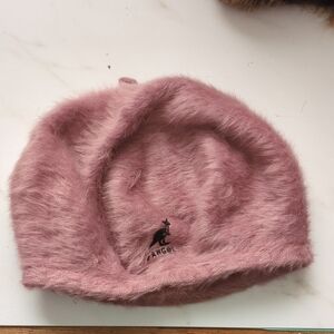 Kangol Furry Pink Beret Hat